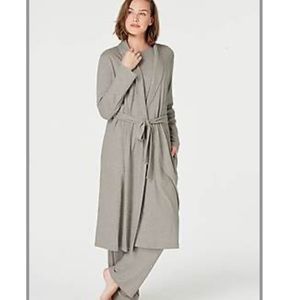 J. Jill Sleep Sueded Shawl Collar Robe Gray Small NO LONGER MADE 60% Cotton